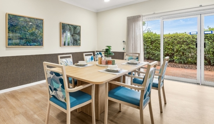 Aylesford Supported Independent Living Home Marangaroo_dining table and chairs with beautiful airy light