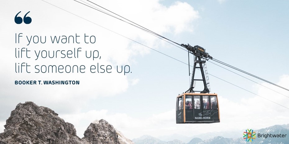 Booker T. Washington quote with cable car in background