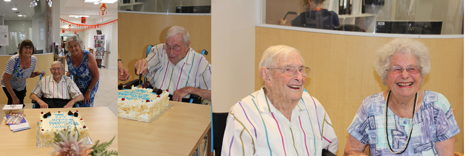 Gordon Ewers celebrating his 107 birthday