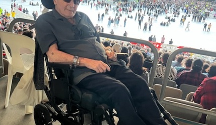 Ron at the ACDC Concert in Perth WA thanks to Brighwater's Life's Possibilities program