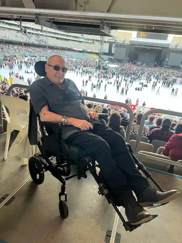 Ron at the ACDC Concert in Perth WA thanks to Brighwater's Life's Possibilities program