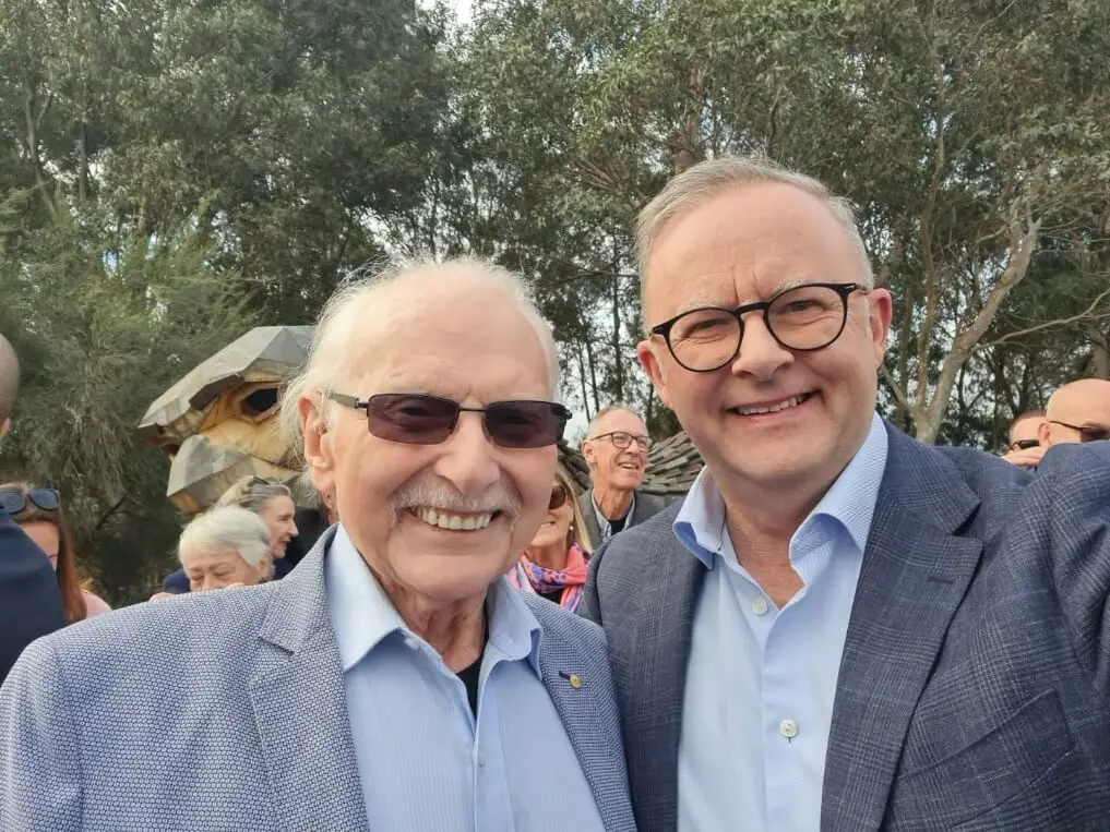 Brightwater at Home client Ed Ballamy with Australian Prime Minister Anthony Albanese