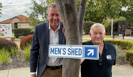 Reece Whitby MLA Tours The Oaks Men's Shed