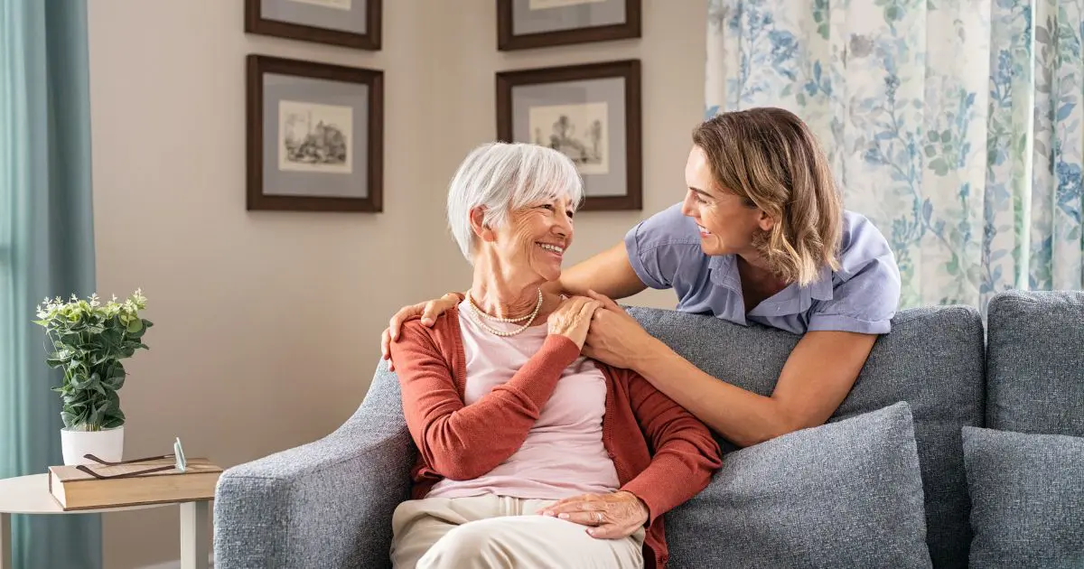 Brightwater TCC Program_care support worker assisting senior lady in her home