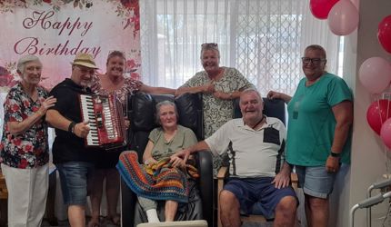 Mr Accordion Man visits Madeley Residential Aged Care home thanks to Life's Possibilities | Brightwater