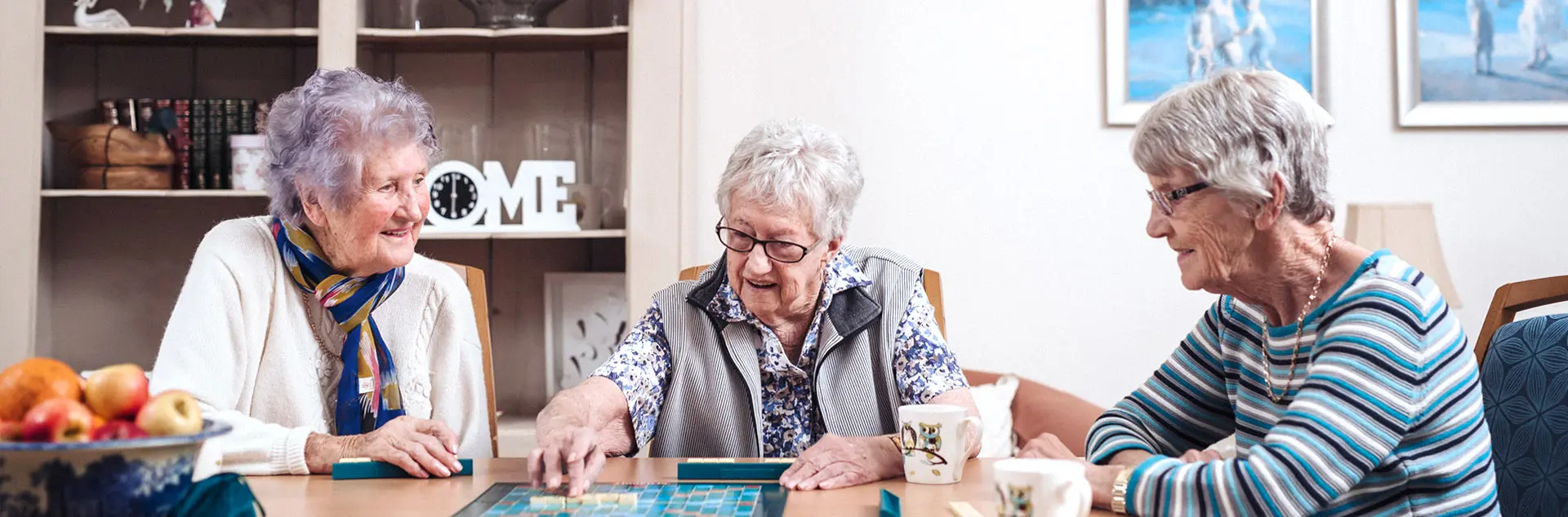 Residential Aged Care Women Playing Board Game