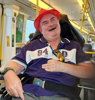 Brightwater resident and Freo fan attends Dockers game thanks to Life's Possibilities