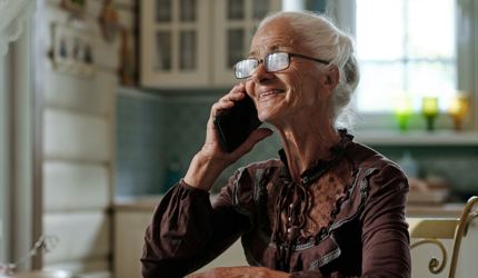 Cheerful Senior Woman Talking On The Phone