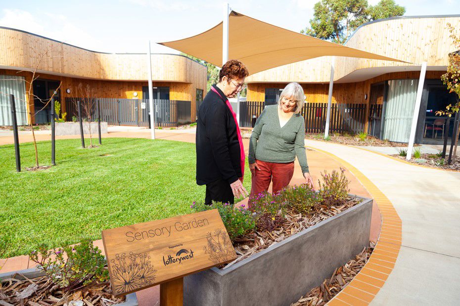 Janet Wagland views sensory gardens at Piara Waters